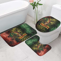One Love Barbados Bathroom Set Rastafarian Lion Reggae Grunge Style