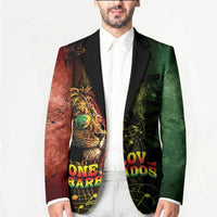 One Love Barbados Blazer Rastafarian Lion Reggae Grunge Style
