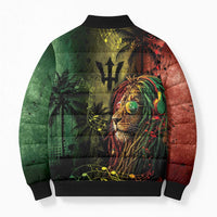 One Love Barbados Bomber Puffer Jacket Rastafarian Lion Reggae Grunge Style