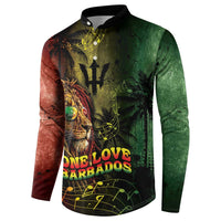 One Love Barbados Button Sweatshirt Rastafarian Lion Reggae Grunge Style