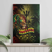 One Love Barbados Canvas Wall Art Rastafarian Lion Reggae Grunge Style
