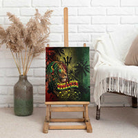 One Love Barbados Canvas Wall Art Rastafarian Lion Reggae Grunge Style