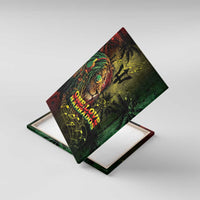 One Love Barbados Canvas Wall Art Rastafarian Lion Reggae Grunge Style
