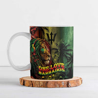 One Love Barbados Ceramic Mug Rastafarian Lion Reggae Grunge Style
