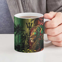 One Love Barbados Ceramic Mug Rastafarian Lion Reggae Grunge Style