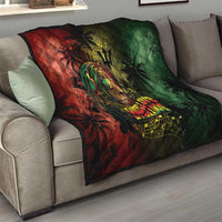 One Love Barbados Quilt Rastafarian Lion Reggae Grunge Style