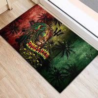 One Love Barbados Rubber Doormat Rastafarian Lion Reggae Grunge Style