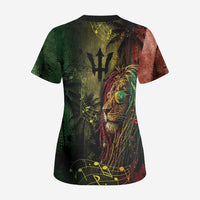 One Love Barbados Scrub Top Rastafarian Lion Reggae Grunge Style