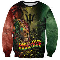 One Love Barbados Sweatshirt Rastafarian Lion Reggae Grunge Style