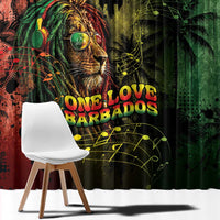 One Love Barbados Window Curtain Rastafarian Lion Reggae Grunge Style