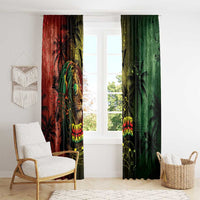 One Love Barbados Window Curtain Rastafarian Lion Reggae Grunge Style