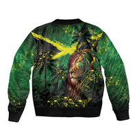 One Love Jamaica Bomber Jacket Rastafarian Lion Reggae Grunge Style