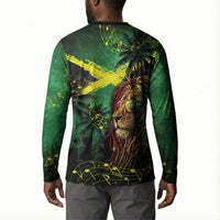 One Love Jamaica Button Sweatshirt Rastafarian Lion Reggae Grunge Style