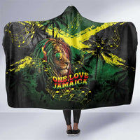 One Love Jamaica Hooded Blanket Rastafarian Lion Reggae Grunge Style
