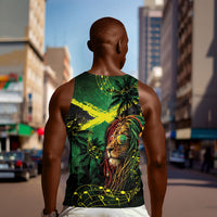 One Love Jamaica Men Tank Top Rastafarian Lion Reggae Grunge Style
