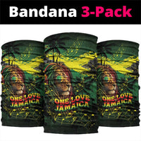 One Love Jamaica Neck Gaiter Rastafarian Lion Reggae Grunge Style