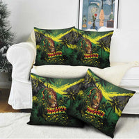 One Love Jamaica Pillow Cover Rastafarian Lion Reggae Grunge Style