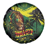 One Love Jamaica Spare Tire Cover Rastafarian Lion Reggae Grunge Style