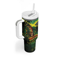One Love Jamaica Tumbler With Handle Rastafarian Lion Reggae Grunge Style