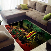 One Love Bahamas Area Rug Rastafarian Lion Reggae Grunge Style