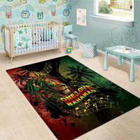 One Love Bahamas Area Rug Rastafarian Lion Reggae Grunge Style