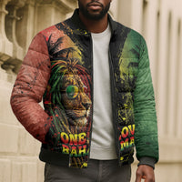 One Love Bahamas Bomber Puffer Jacket Rastafarian Lion Reggae Grunge Style