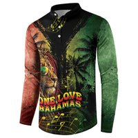 One Love Bahamas Button Sweatshirt Rastafarian Lion Reggae Grunge Style