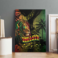 One Love Bahamas Canvas Wall Art Rastafarian Lion Reggae Grunge Style