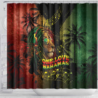 One Love Bahamas Shower Curtain Rastafarian Lion Reggae Grunge Style