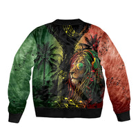 One Love Bahamas Sleeve Zip Bomber Jacket Rastafarian Lion Reggae Grunge Style