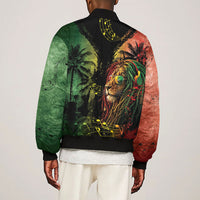 One Love Bahamas Sleeve Zip Bomber Jacket Rastafarian Lion Reggae Grunge Style