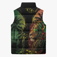 One Love Bahamas Sleeveless Puffer Jacket Rastafarian Lion Reggae Grunge Style