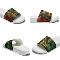 One Love Bahamas Slide Sandals Rastafarian Lion Reggae Grunge Style