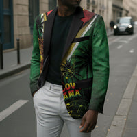 One Love Guyana Blazer Rastafarian Lion Reggae Grunge Style