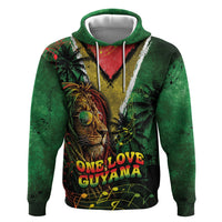 One Love Guyana Hoodie Rastafarian Lion Reggae Grunge Style