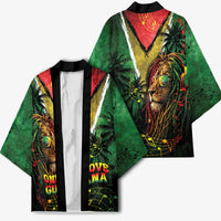 One Love Guyana Kimono Rastafarian Lion Reggae Grunge Style