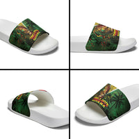 One Love Guyana Slide Sandals Rastafarian Lion Reggae Grunge Style