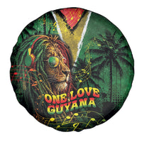 One Love Guyana Spare Tire Cover Rastafarian Lion Reggae Grunge Style