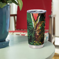 One Love Guyana Tumbler Cup Rastafarian Lion Reggae Grunge Style