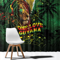 One Love Guyana Window Curtain Rastafarian Lion Reggae Grunge Style