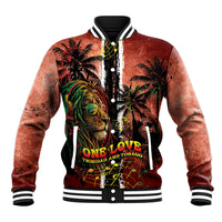 One Love Trinidad And Tobago Baseball Jacket Rastafarian Lion Reggae Grunge Style