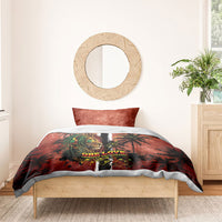 One Love Trinidad And Tobago Bedding Set Rastafarian Lion Reggae Grunge Style