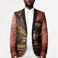 One Love Trinidad And Tobago Blazer Rastafarian Lion Reggae Grunge Style