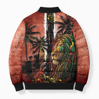 One Love Trinidad And Tobago Bomber Puffer Jacket Rastafarian Lion Reggae Grunge Style