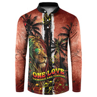 One Love Trinidad And Tobago Button Sweatshirt Rastafarian Lion Reggae Grunge Style