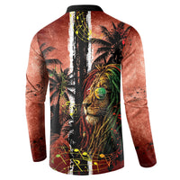 One Love Trinidad And Tobago Button Sweatshirt Rastafarian Lion Reggae Grunge Style