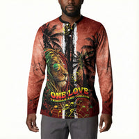 One Love Trinidad And Tobago Button Sweatshirt Rastafarian Lion Reggae Grunge Style