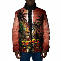 One Love Trinidad And Tobago Padded Jacket Rastafarian Lion Reggae Grunge Style