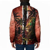One Love Trinidad And Tobago Padded Jacket Rastafarian Lion Reggae Grunge Style