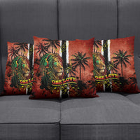 One Love Trinidad And Tobago Pillow Cover Rastafarian Lion Reggae Grunge Style